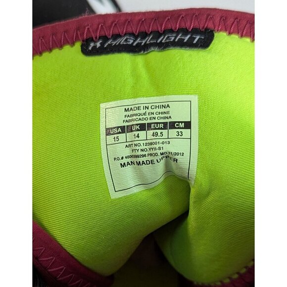 New Under Armour Highlights Football Cleats Wine And Black Size 15 - Picture 5 of 8